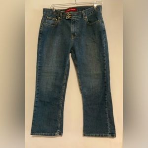 Nautica Jeans Size 8 Womens Boot Cut Medium Wash Cropped Factory Fade Blue Denim